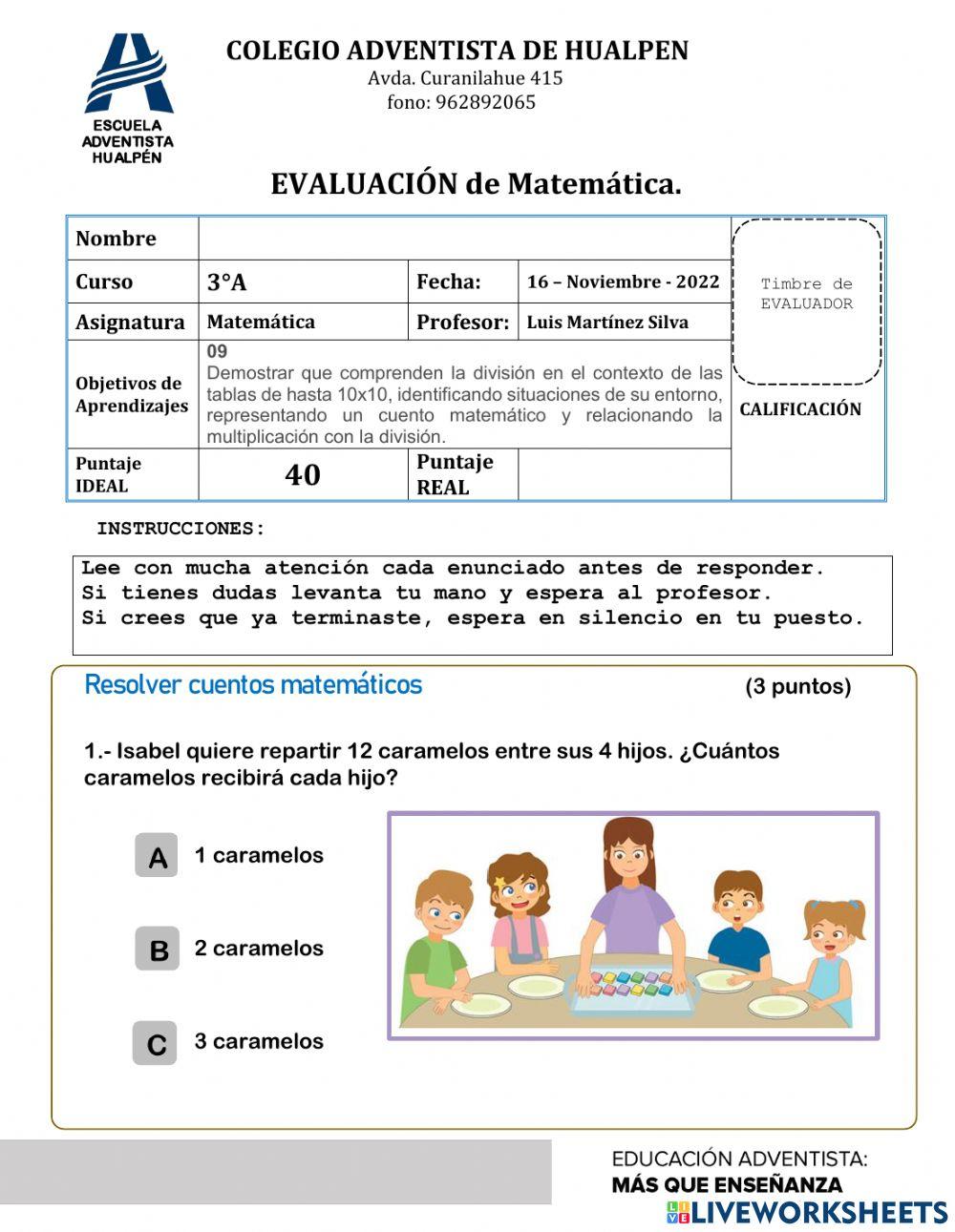Evaluación Matemática