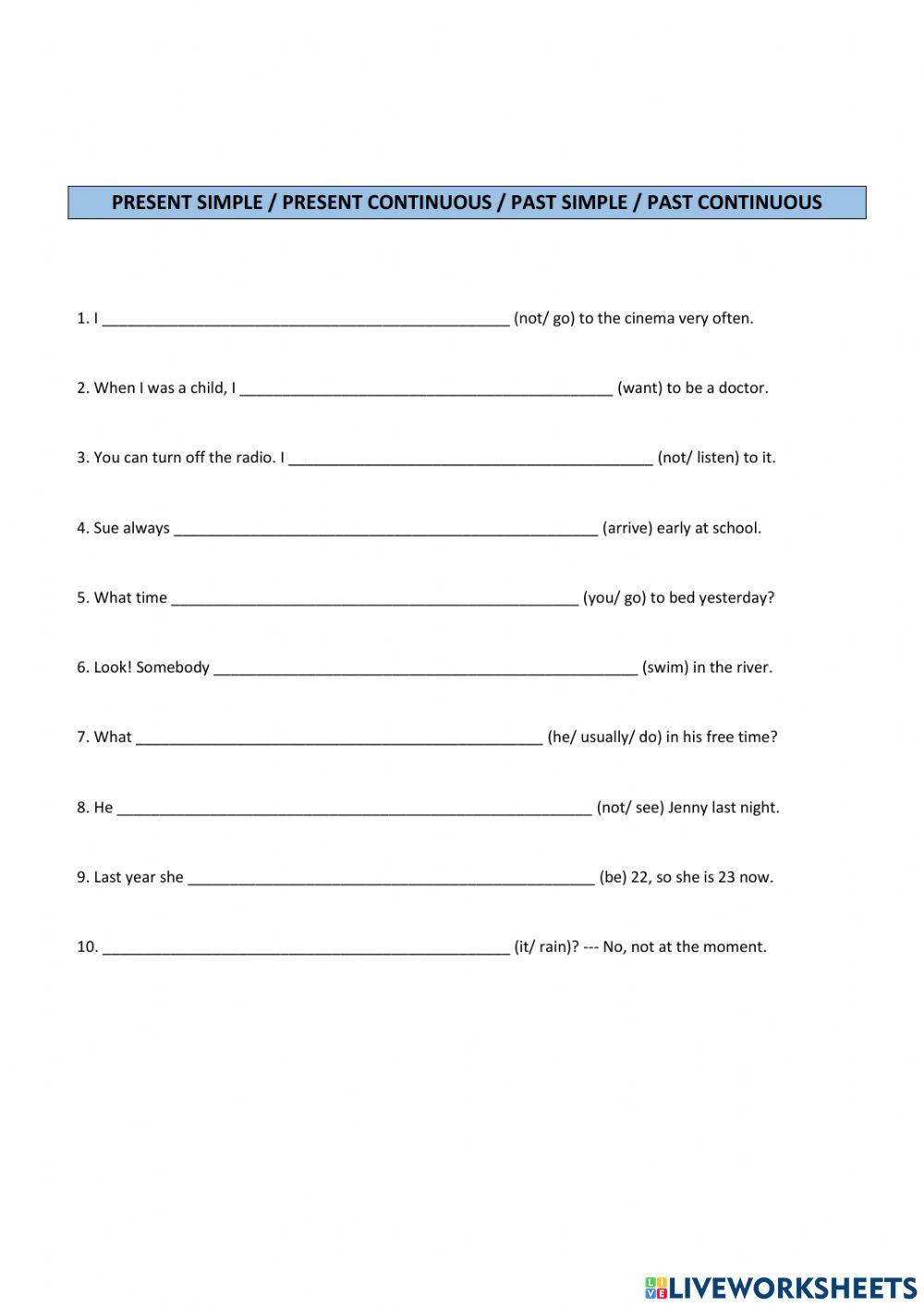 Present and past tenses