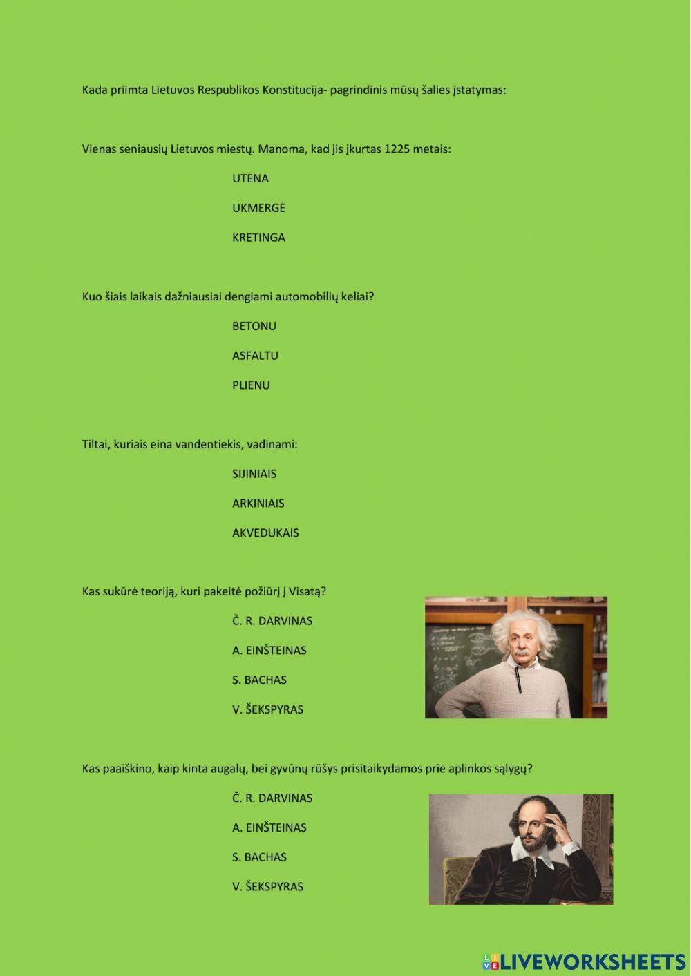 2 skyriaus kartojimas.