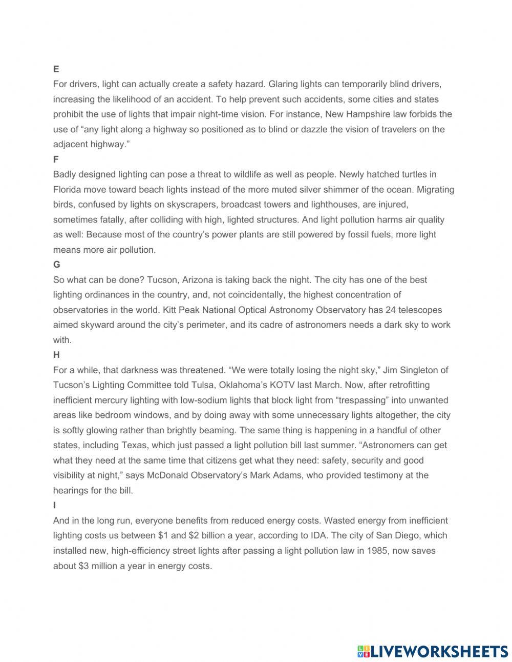 Reading Comprehension- IELTS