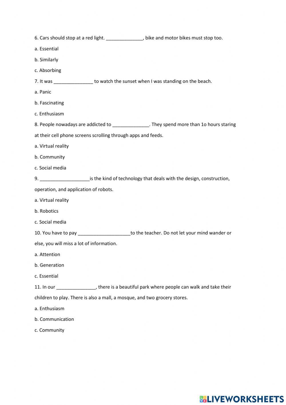 Term 1 G12 General -Vocabulary