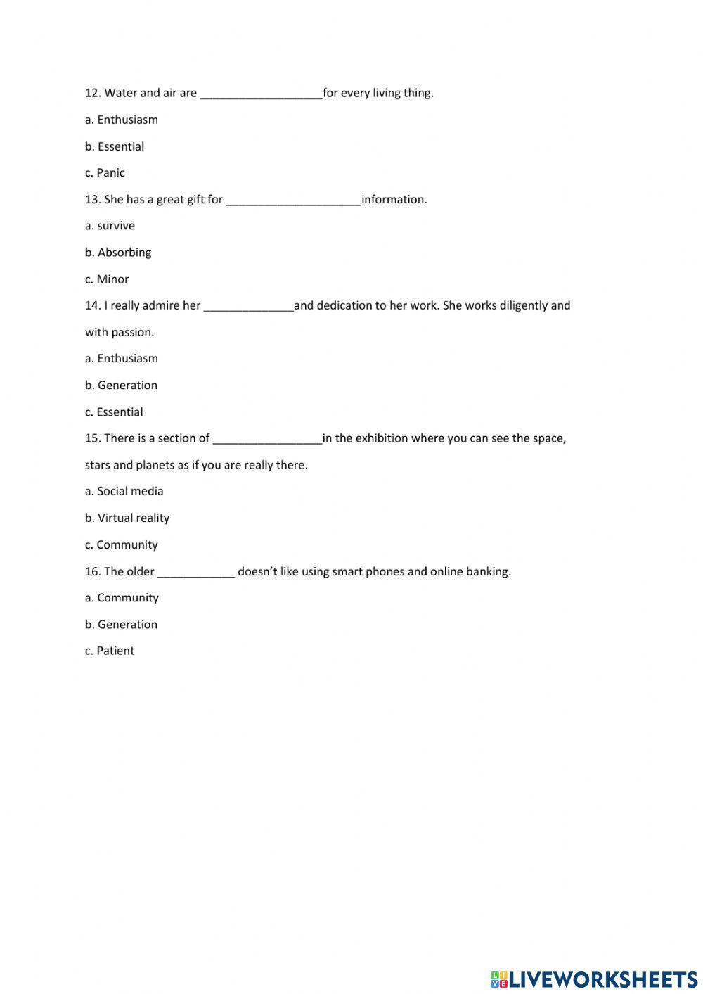 Term 1 G12 General -Vocabulary