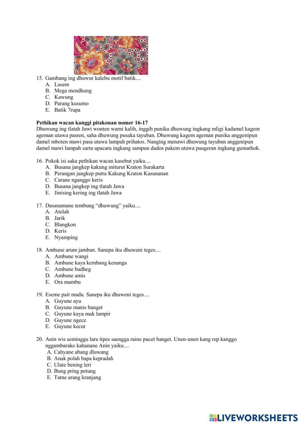 PAS Bahasa Jawa Kelas XII 22-23