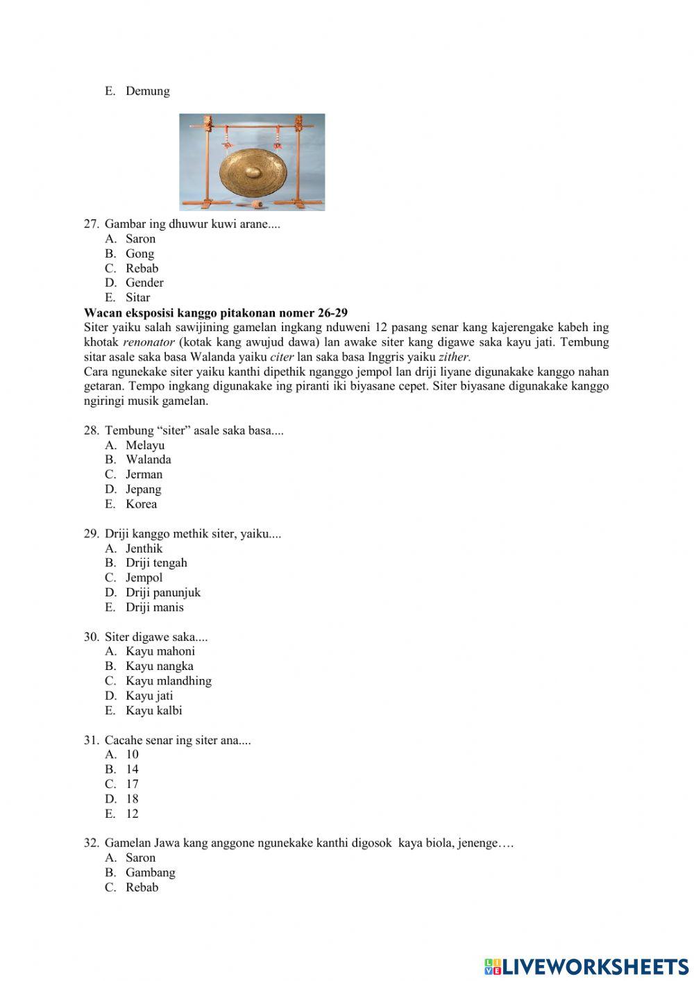 PAS Bahasa Jawa Kelas XII 22-23