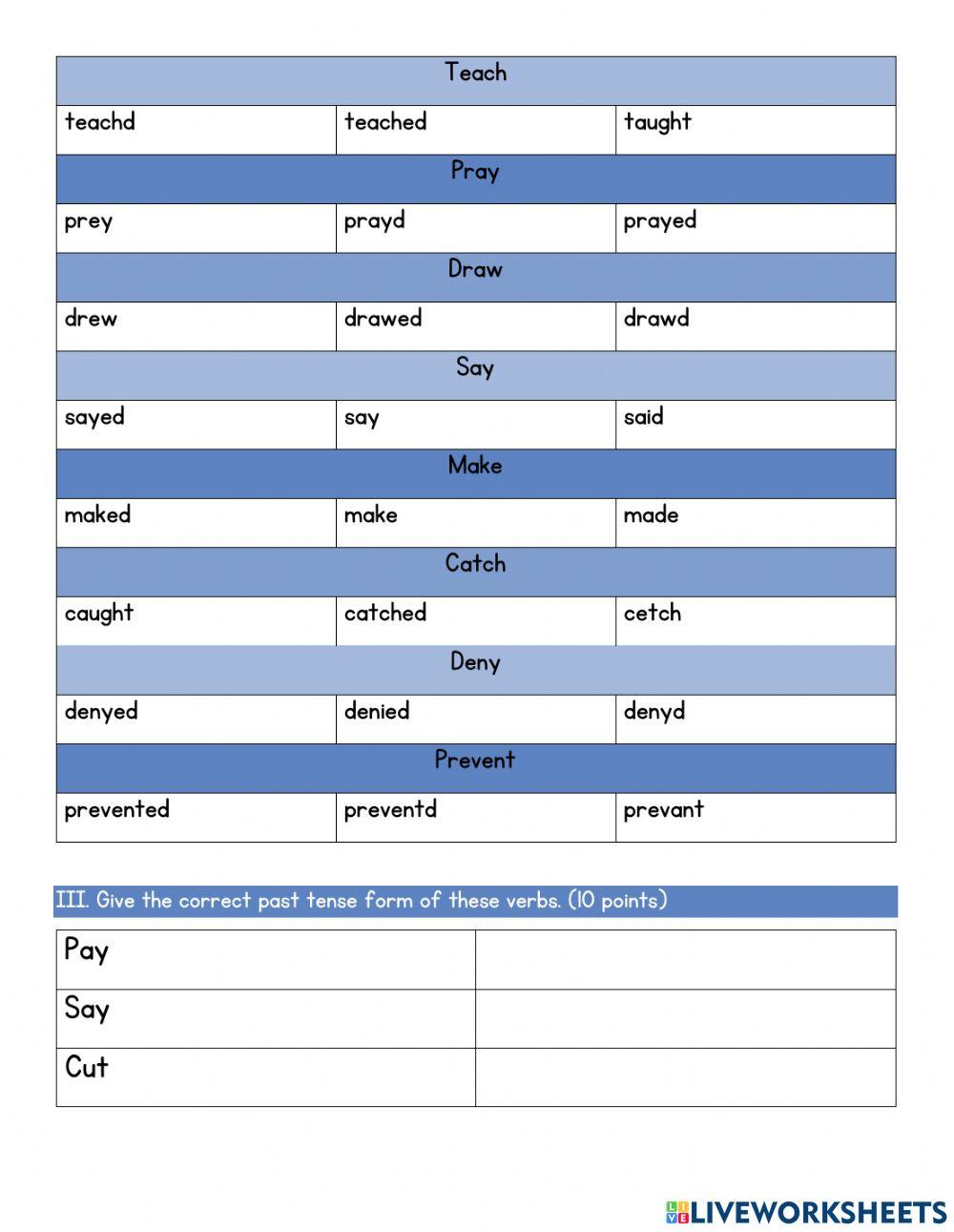Verbs Test