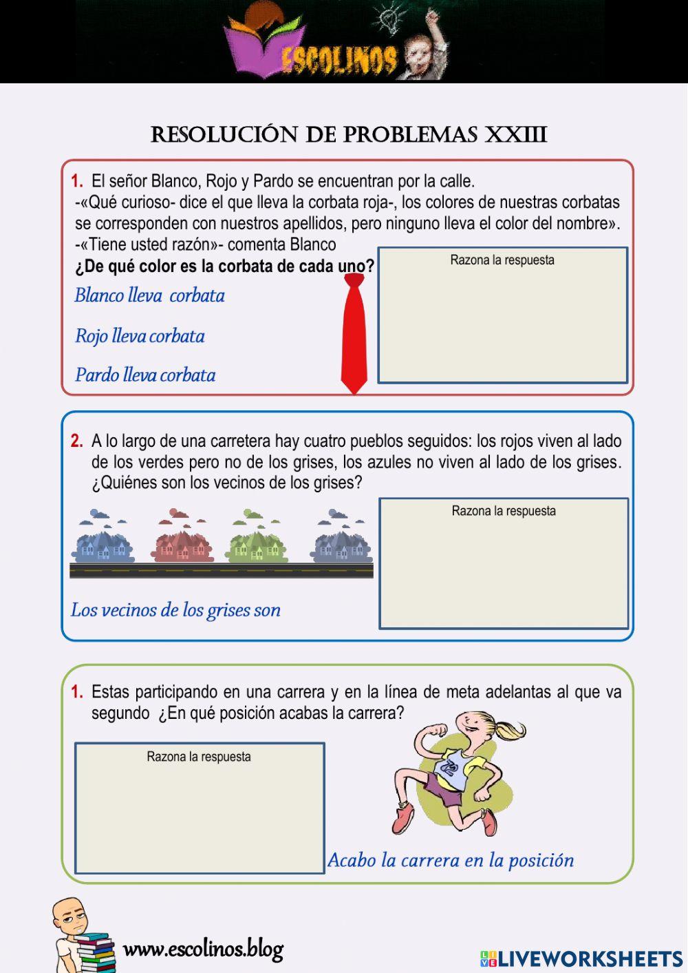 Lengua 5º. Resolución de problemas XXIII