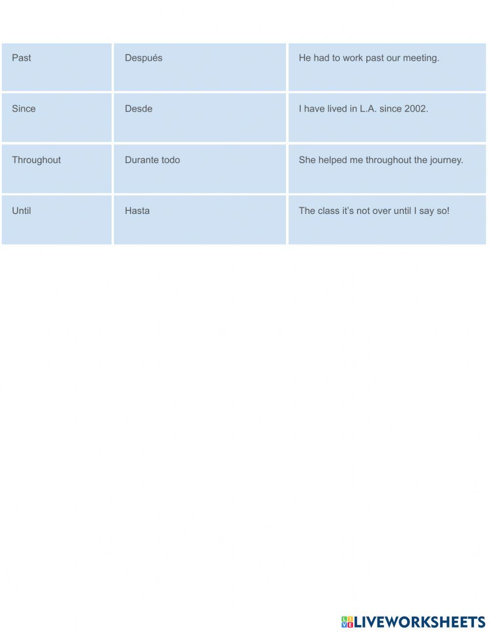 Time prepositions