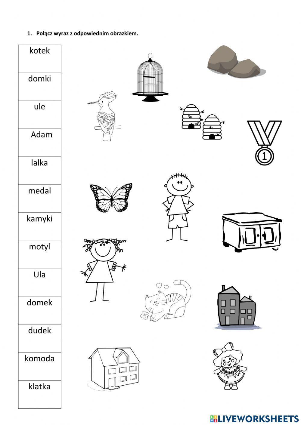 Ćwiczenia z języka polskiego dla klasy 1