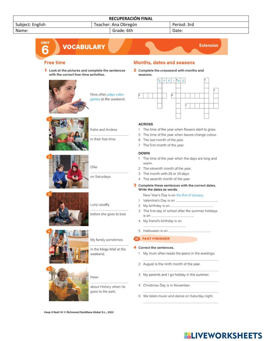 Recuperación final 6°