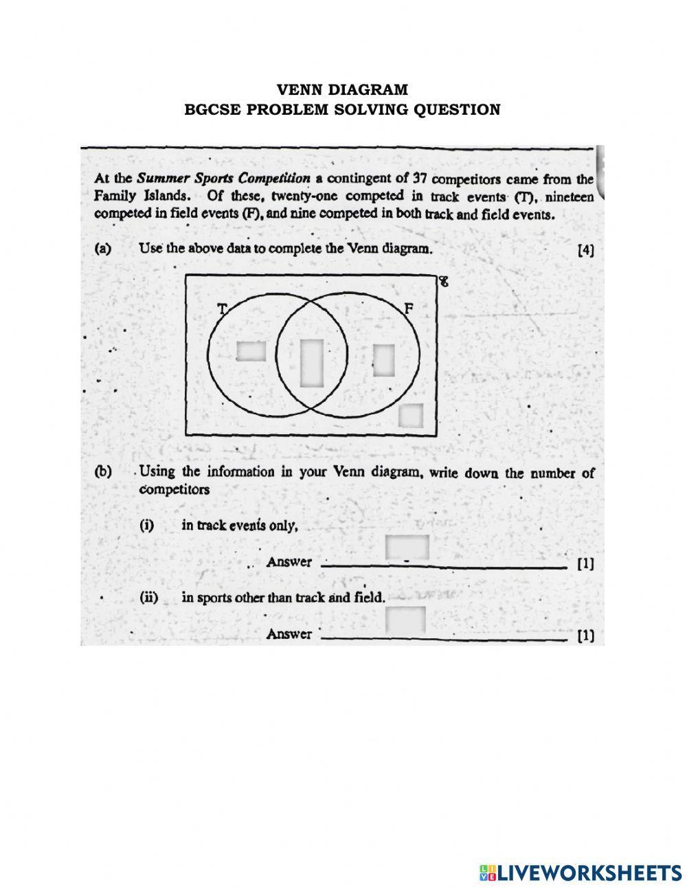 Venn BGCSE Word Problem