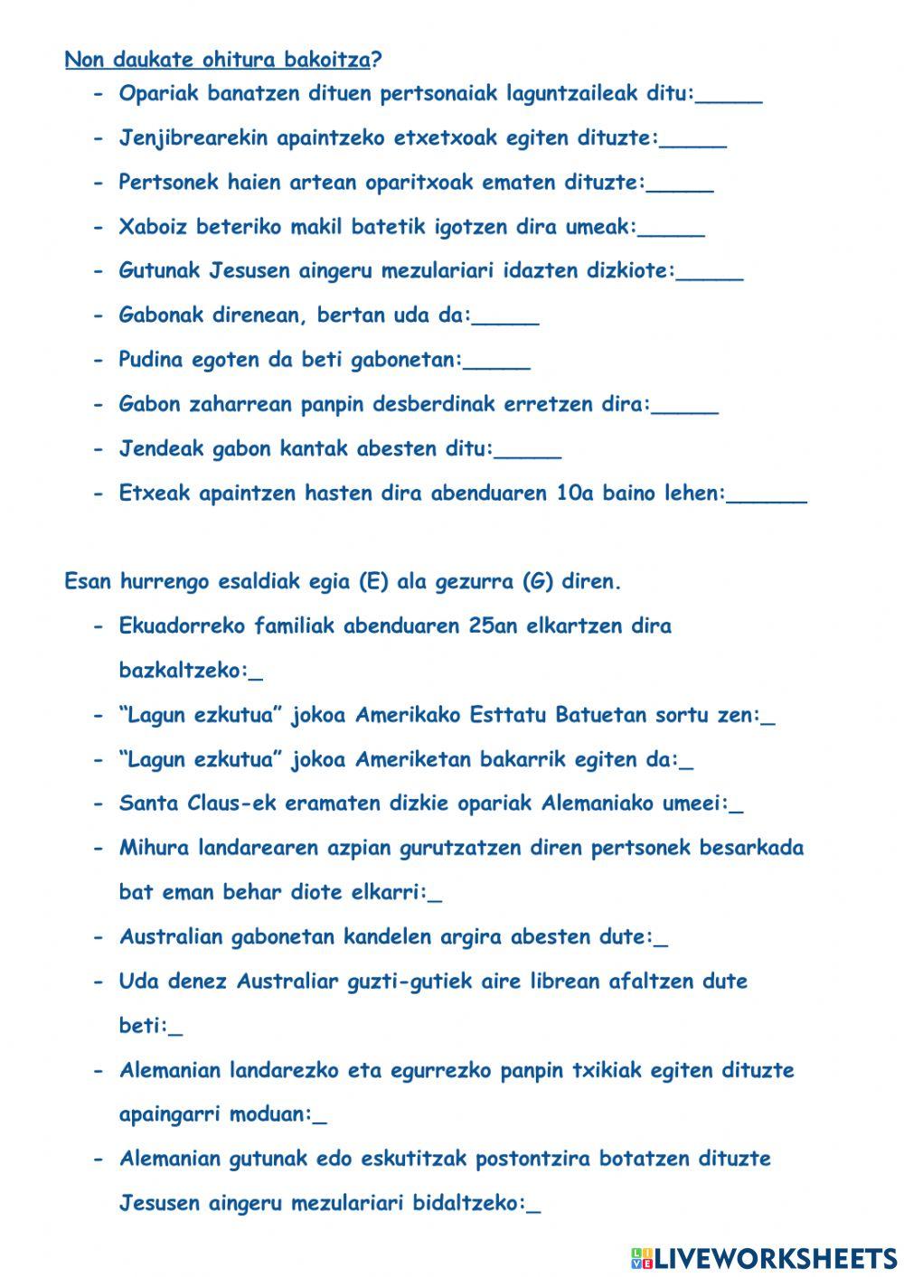 Gabonak atzerrian ulermena