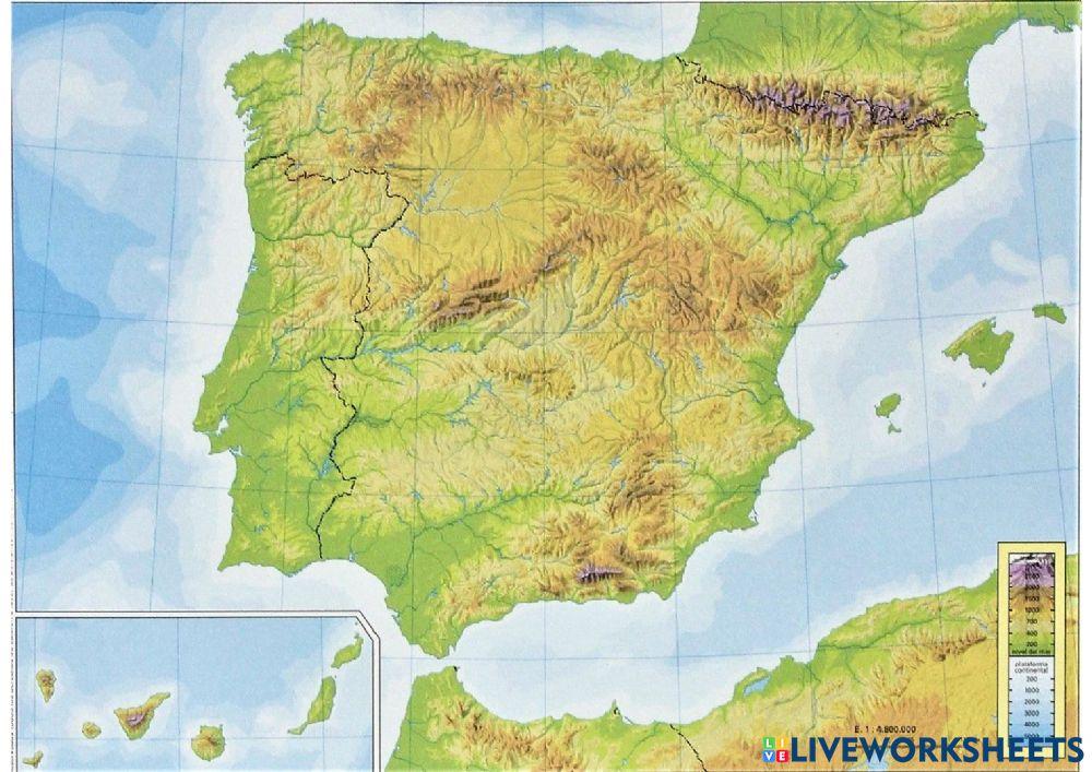 Mapa físico de España