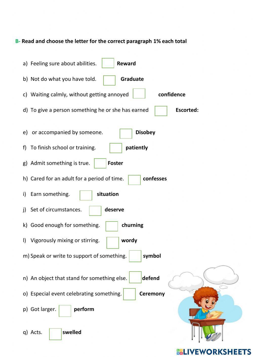 READING 4 GRADE EVALUATION