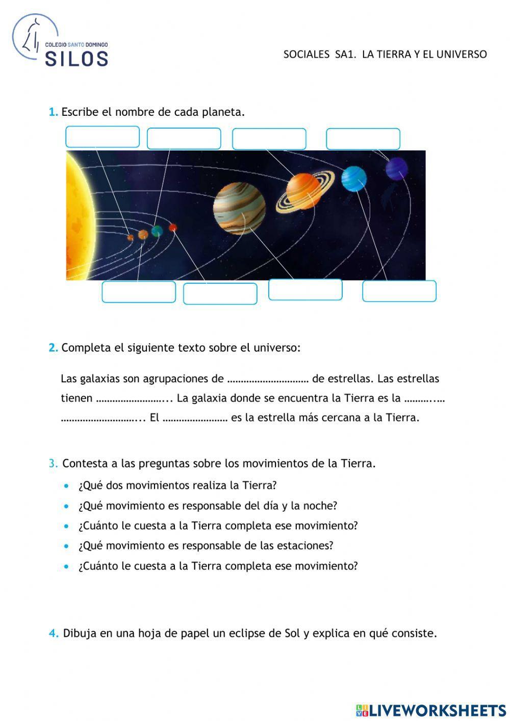 Sociales S1 - LA TIERRA Y EL UNIVERSO