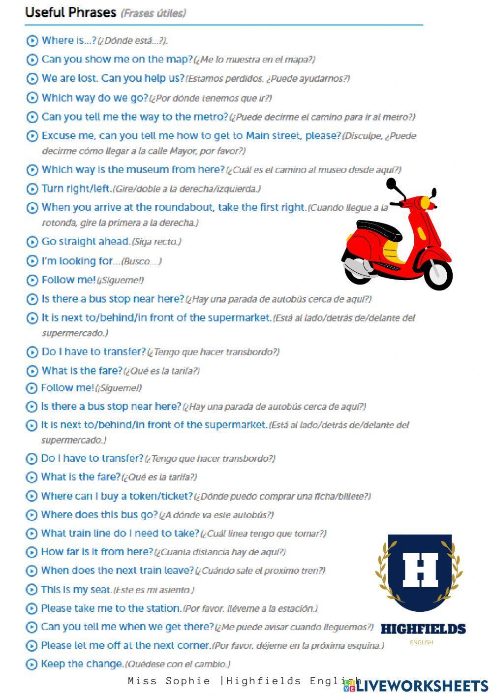 Directions and transport