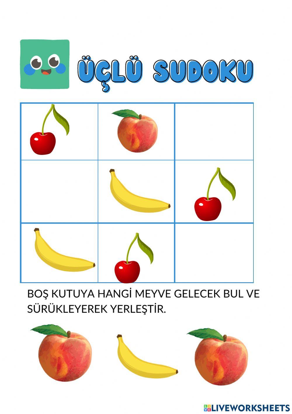 Meyvelerle sudoku 3