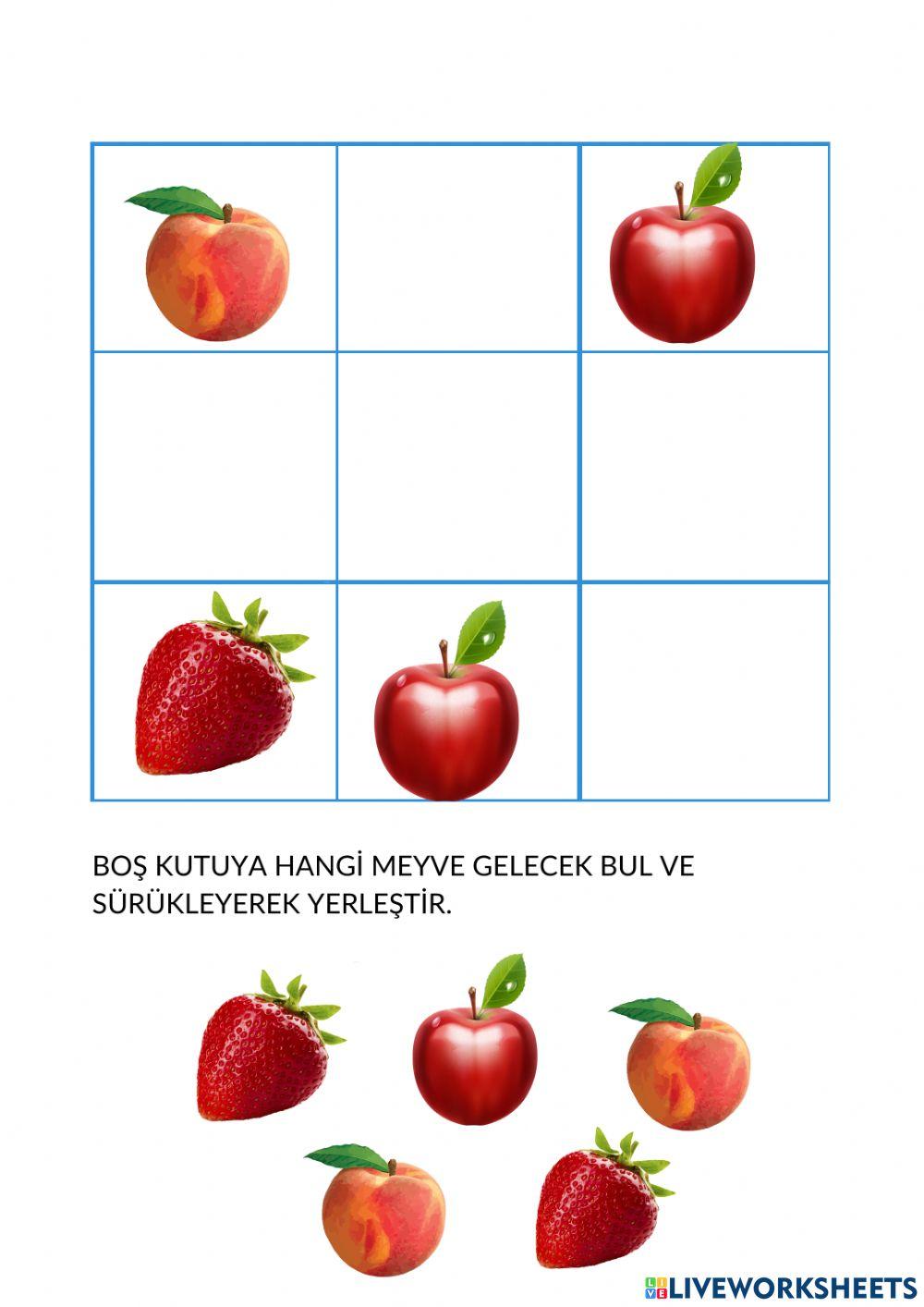 Meyvelerle sudoku 3