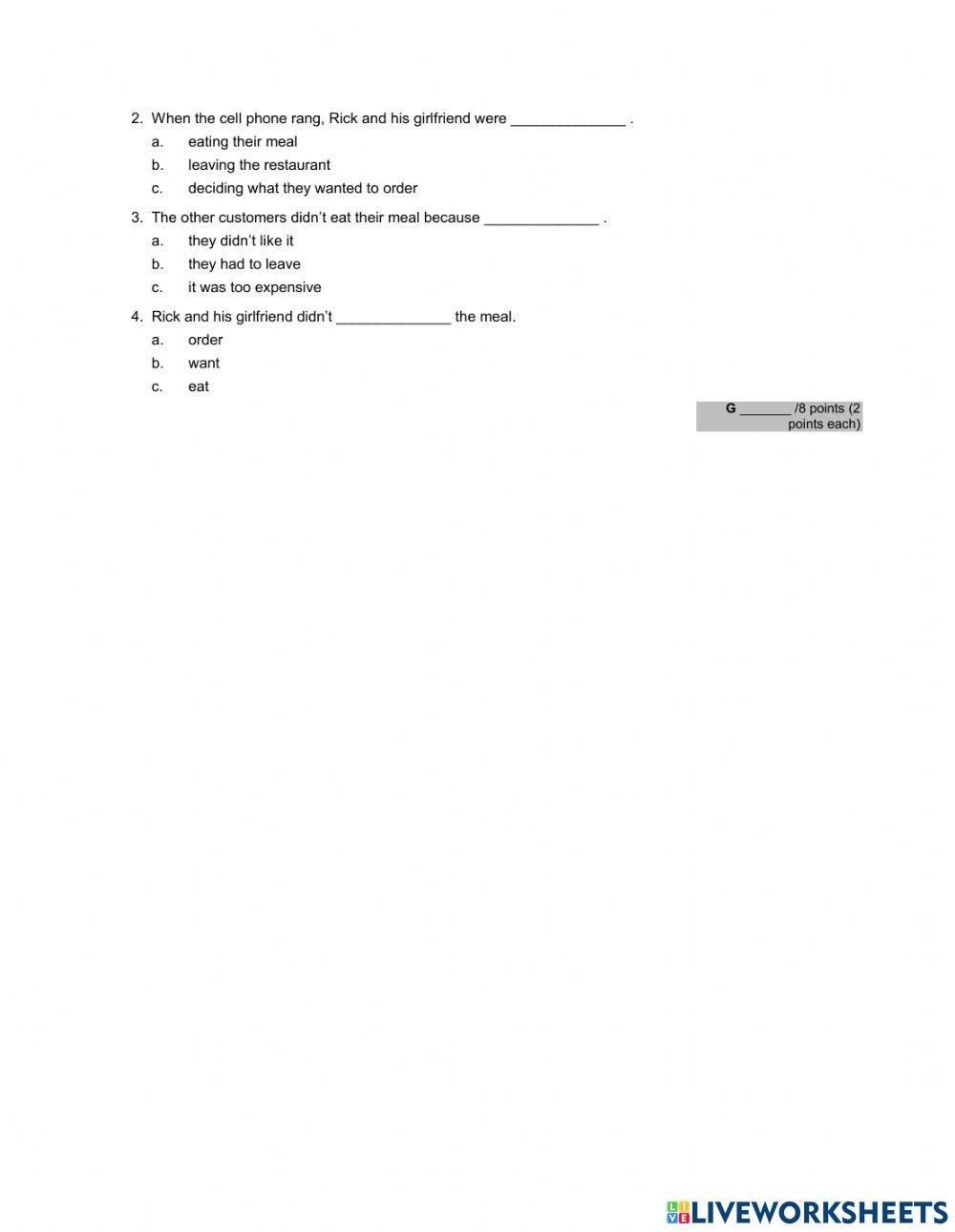 Touchstone 2 Written test units 7-9