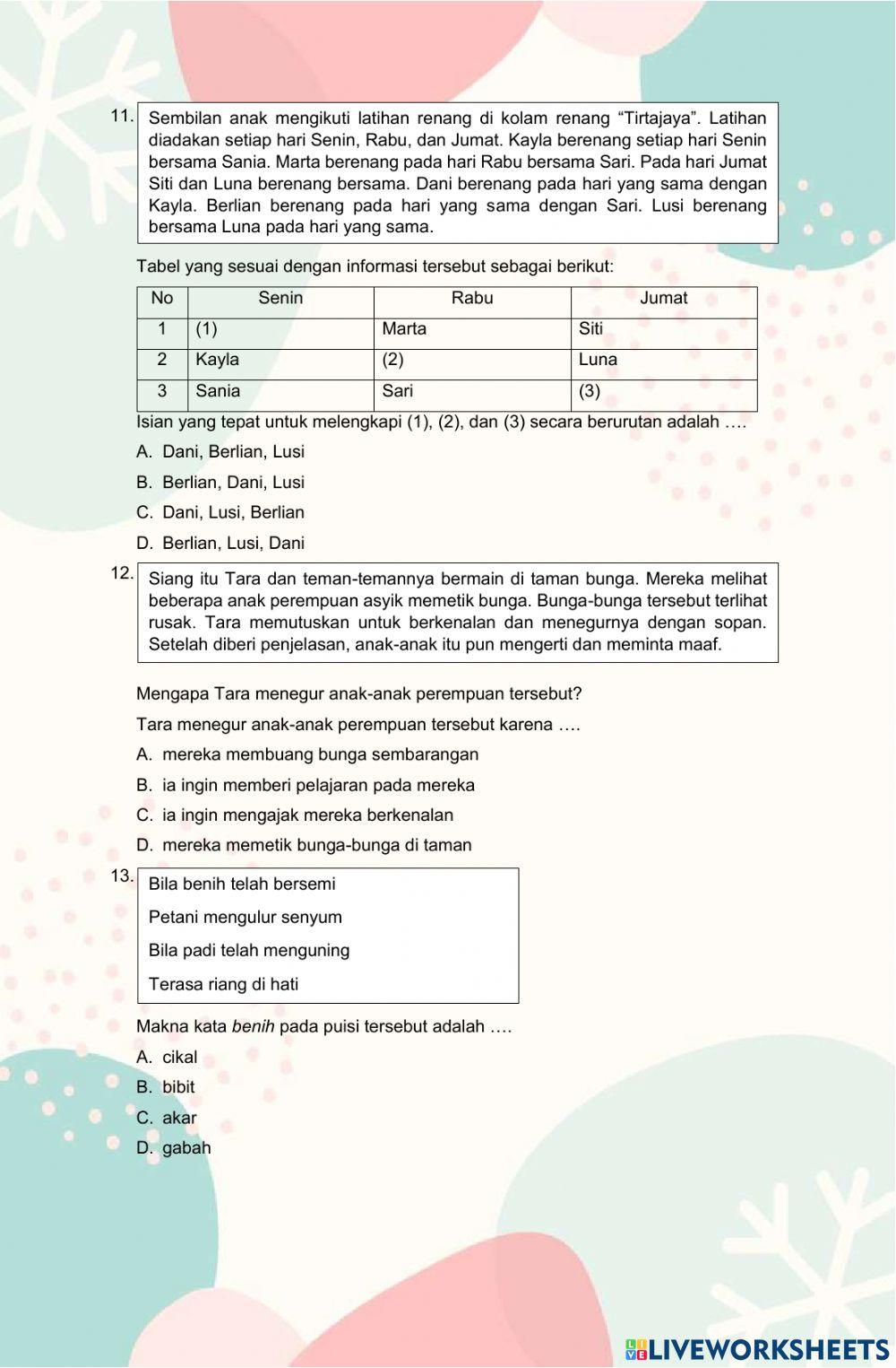 Soal Latihan ASPD Bahasa Indonesia 2023