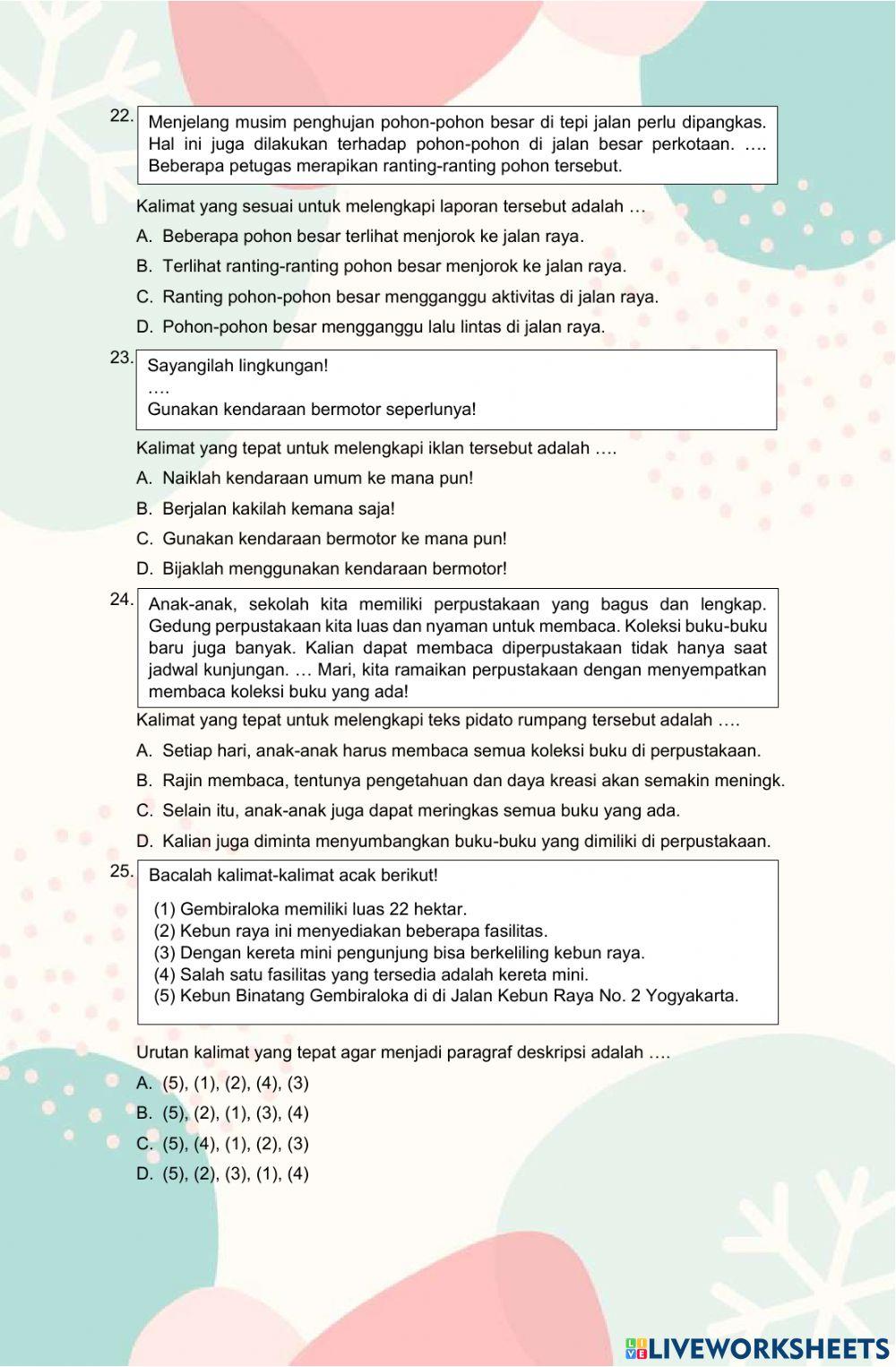 Soal Latihan ASPD Bahasa Indonesia 2023