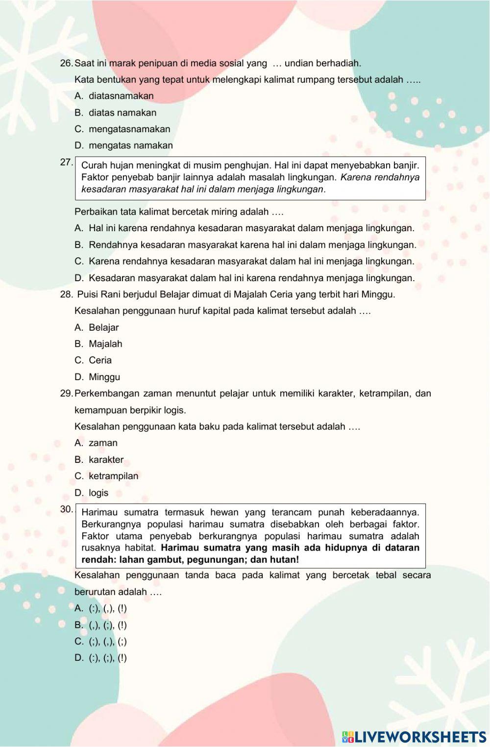 Soal Latihan ASPD Bahasa Indonesia 2023