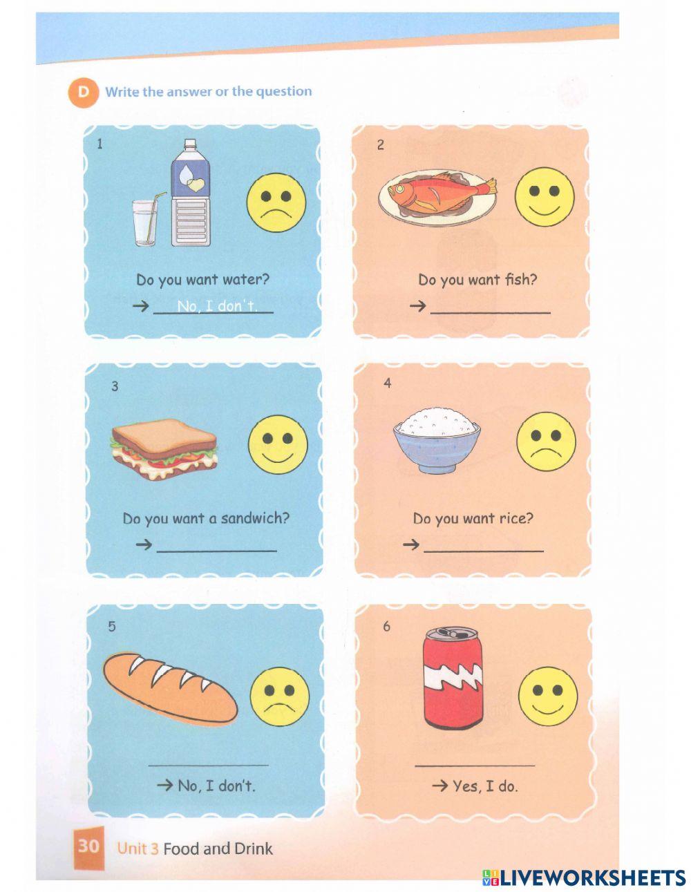 Food and drink exercise