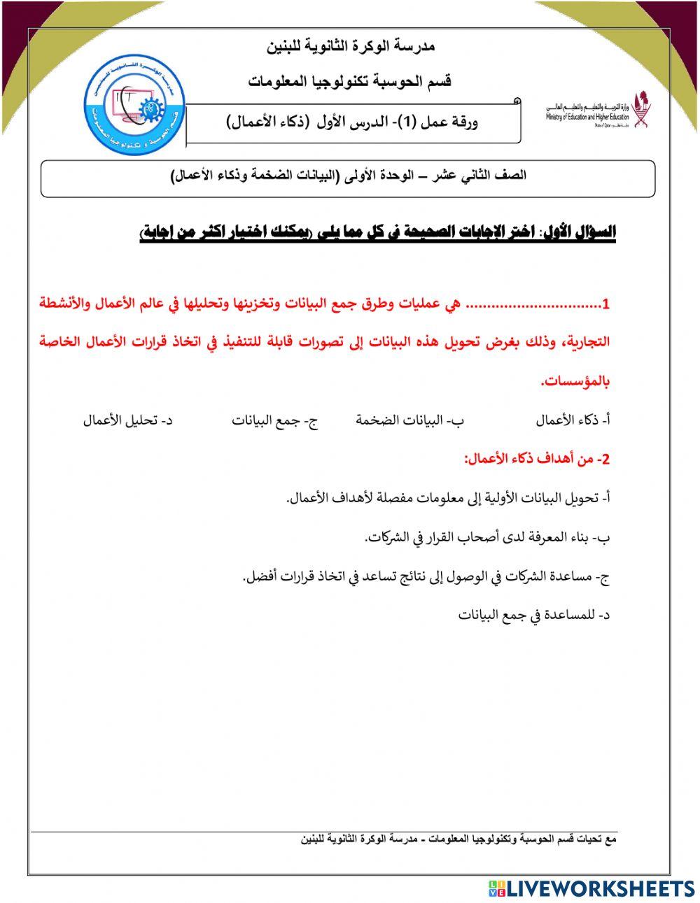 ذكاء الأعمال 1