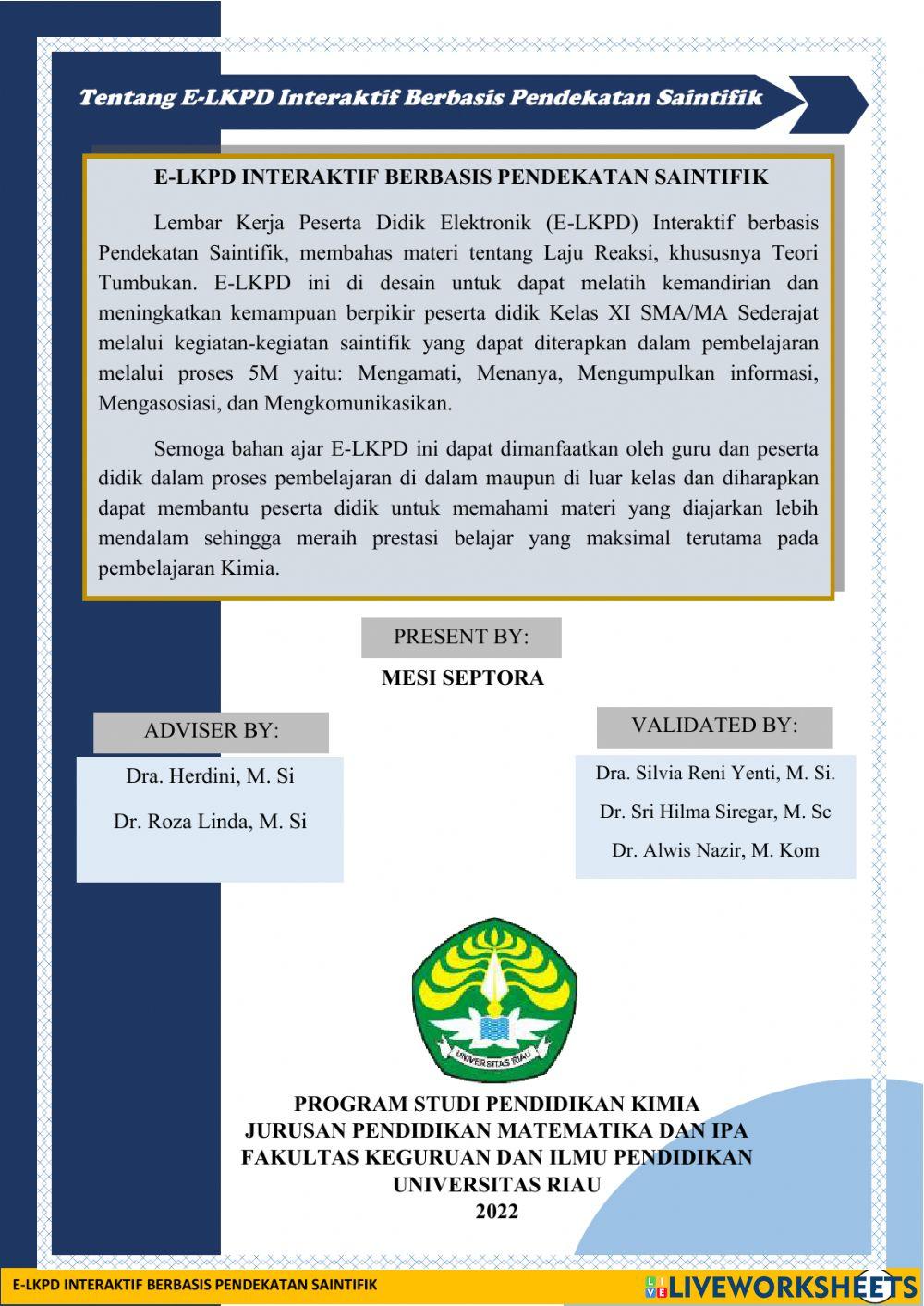 Teori Tumbukan Bagian I