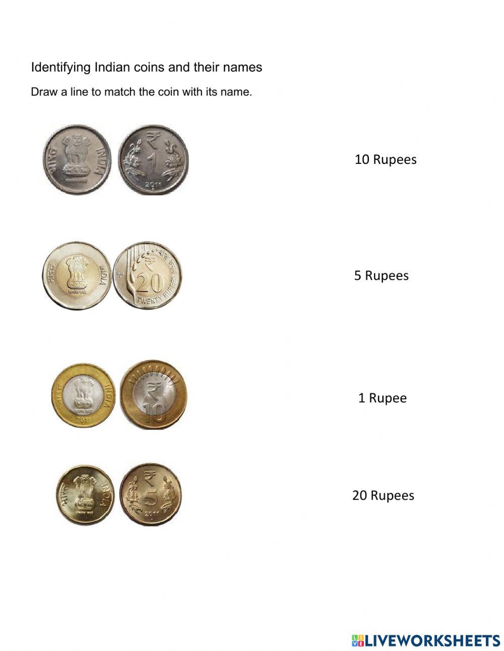 Indian Coins online exercise for Live Worksheets Indian Coins online exercise for Live Worksheets