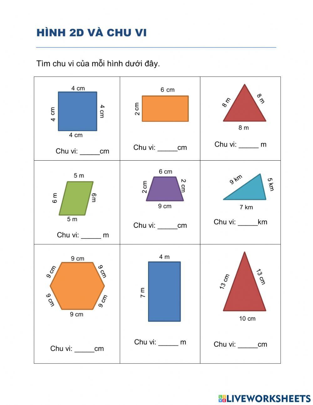 Hình 2D và chu vi