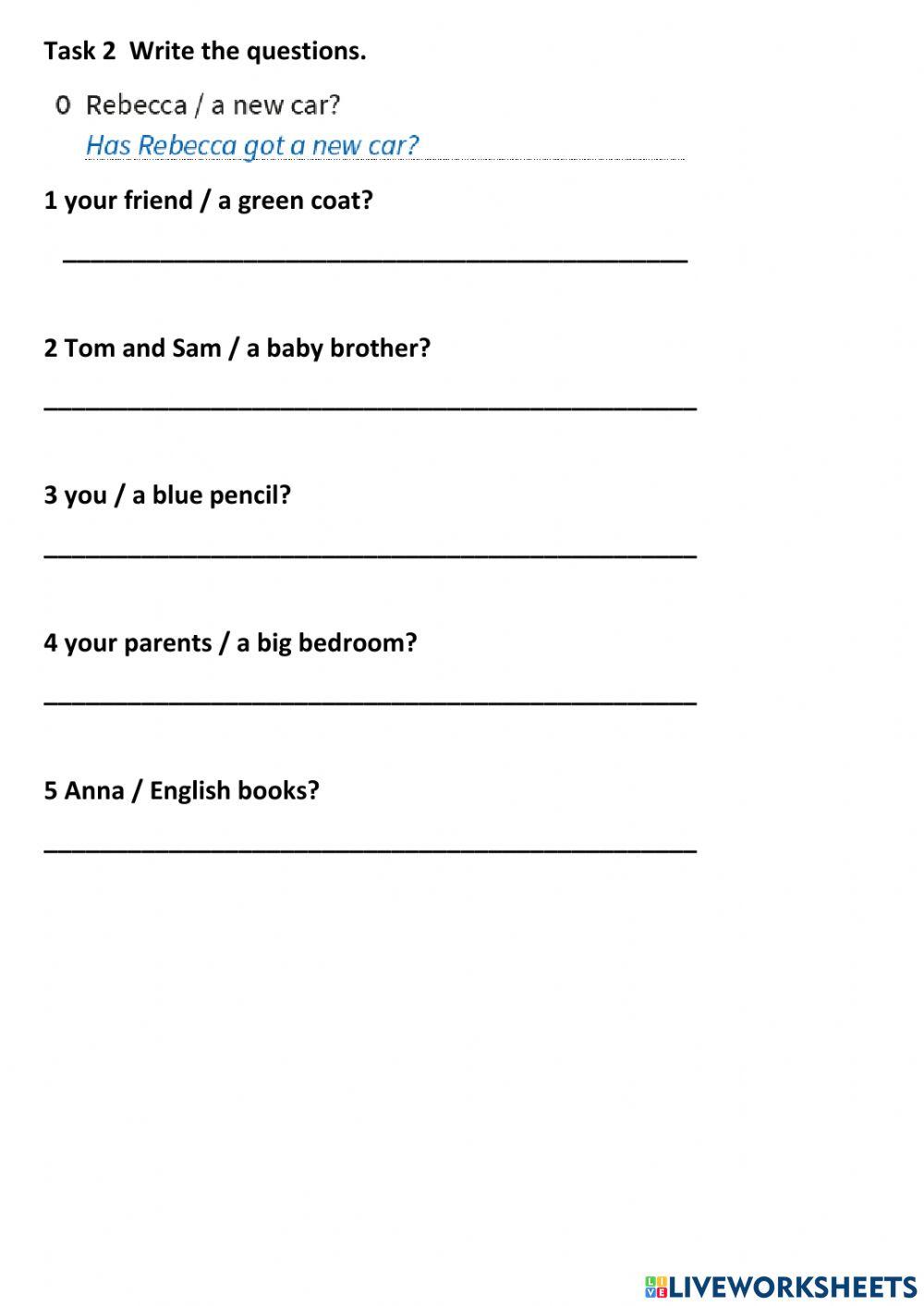 Prepare 5 NUS Have got- has got