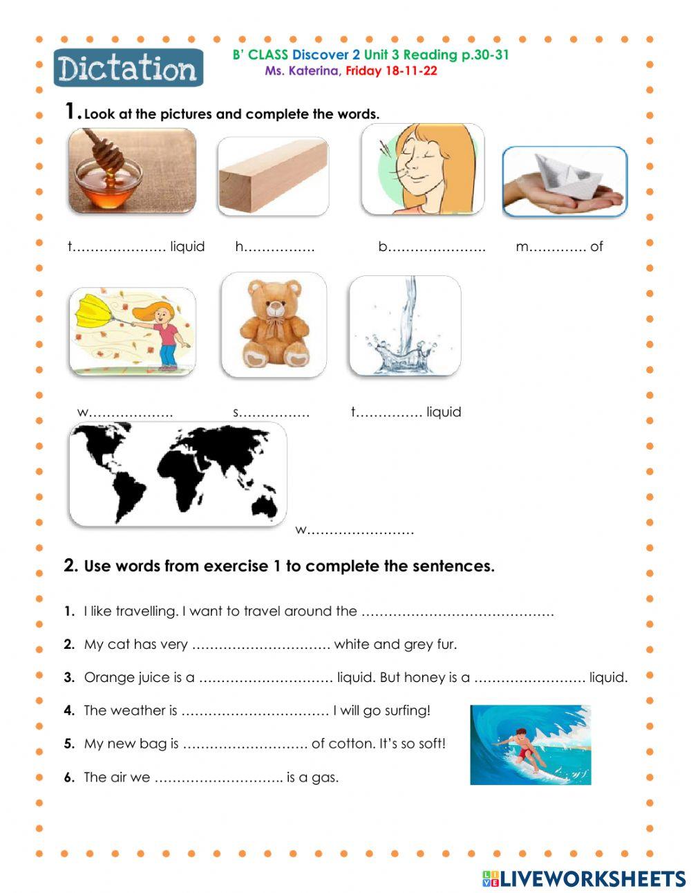Discover 2 UNIT 3 READING worksheet | Live Worksheets