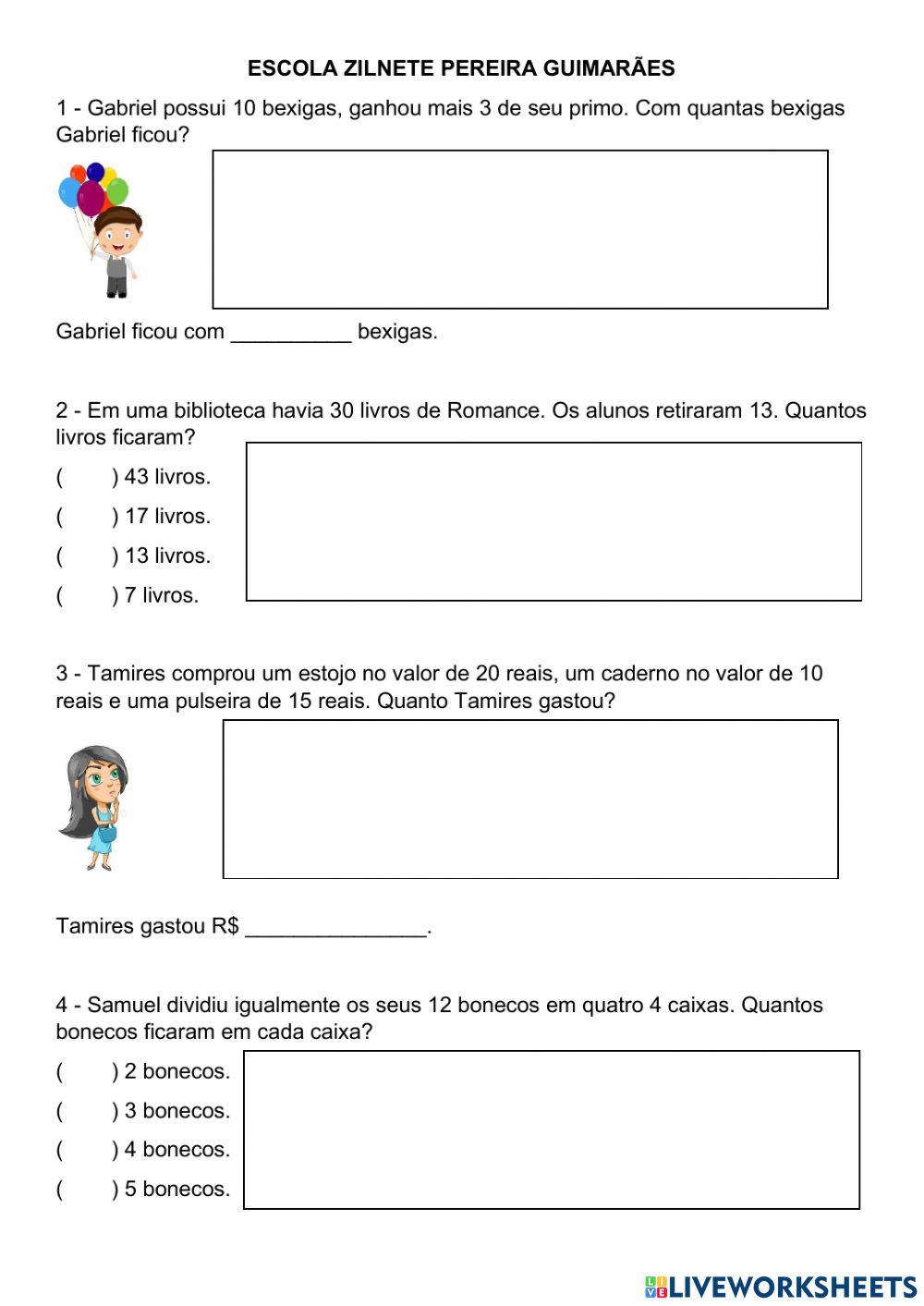 Probleminhas de matemática
