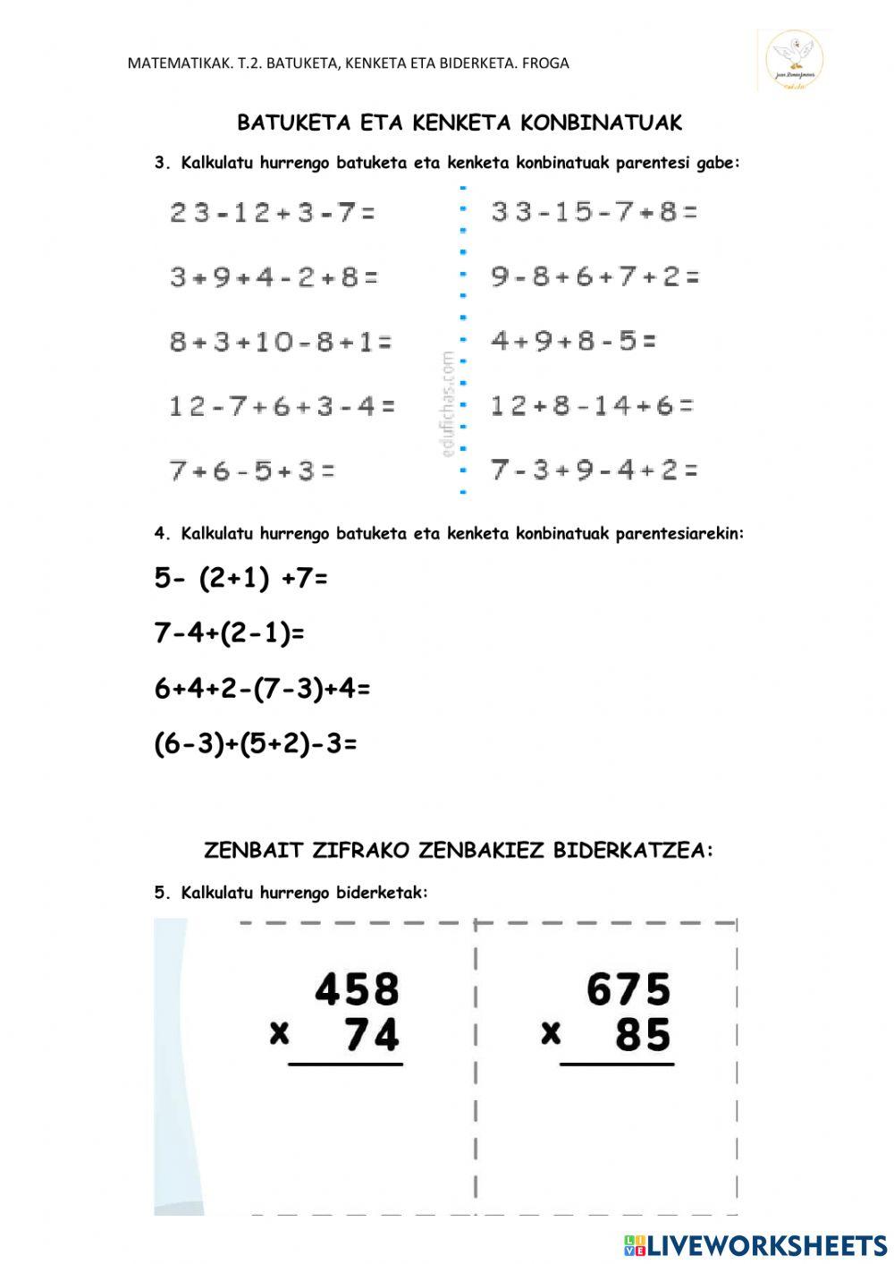 BATUKETA KENKETA ETA BIDERKETA