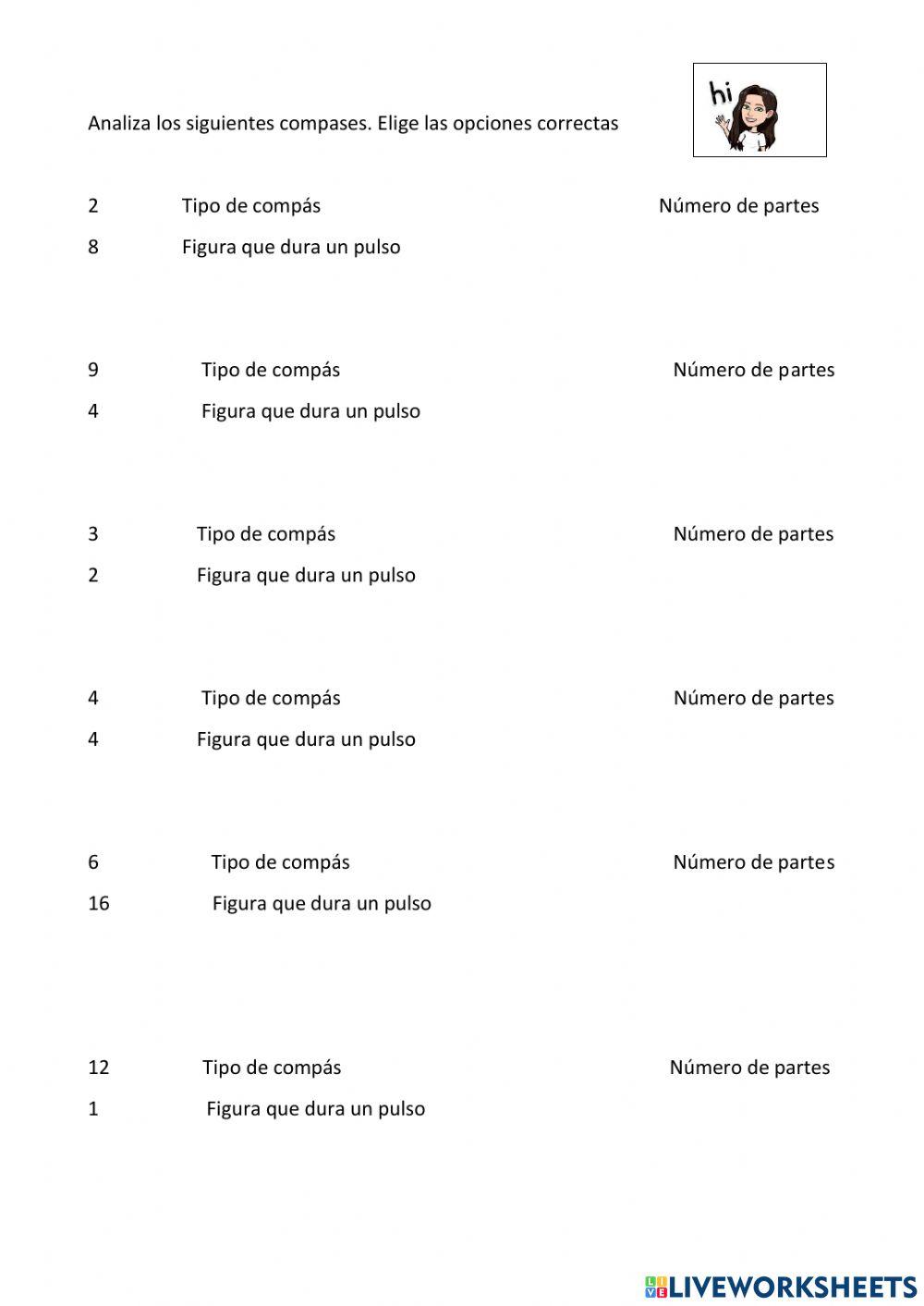 Analiza los siguientes compases