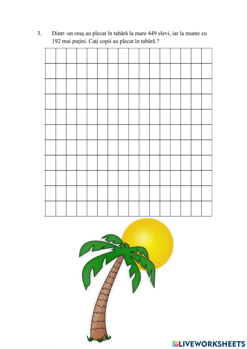 Adunarea și scăderea numerelor naturale de la 0 la 1000, cu trecere peste ordin