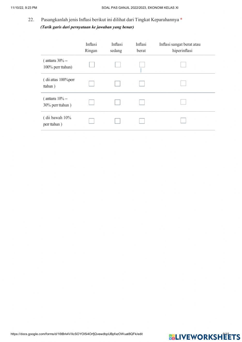 Ujian semester 1 kelas xi