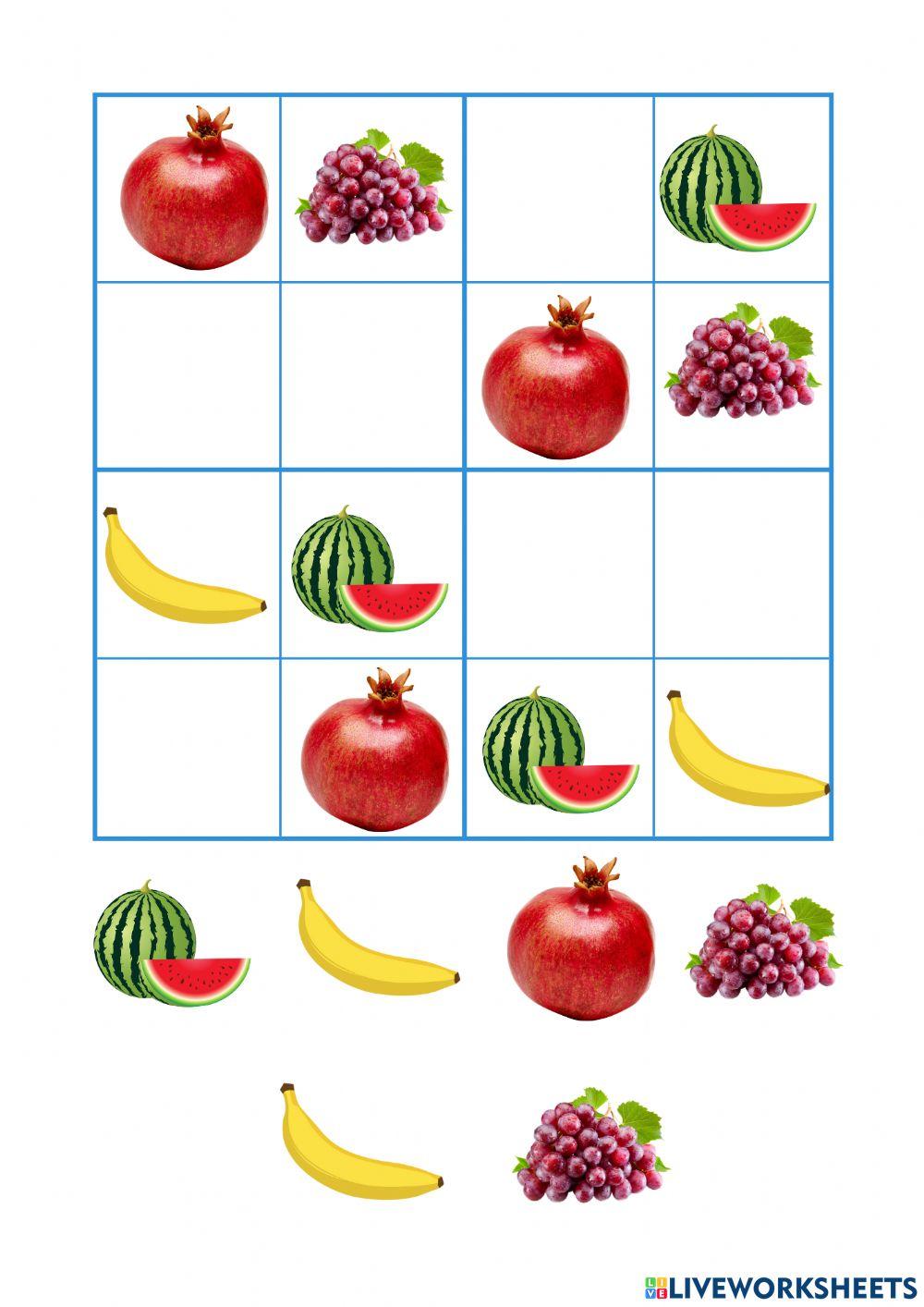 Meyvelerle sudoku 5