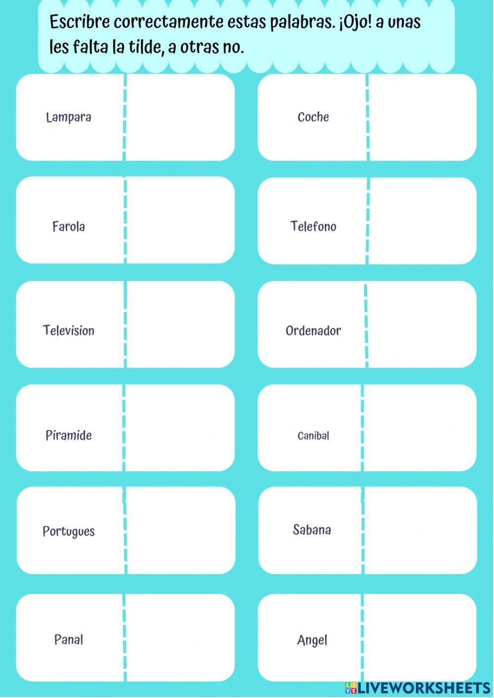 Acentuación según el tipo de palabra