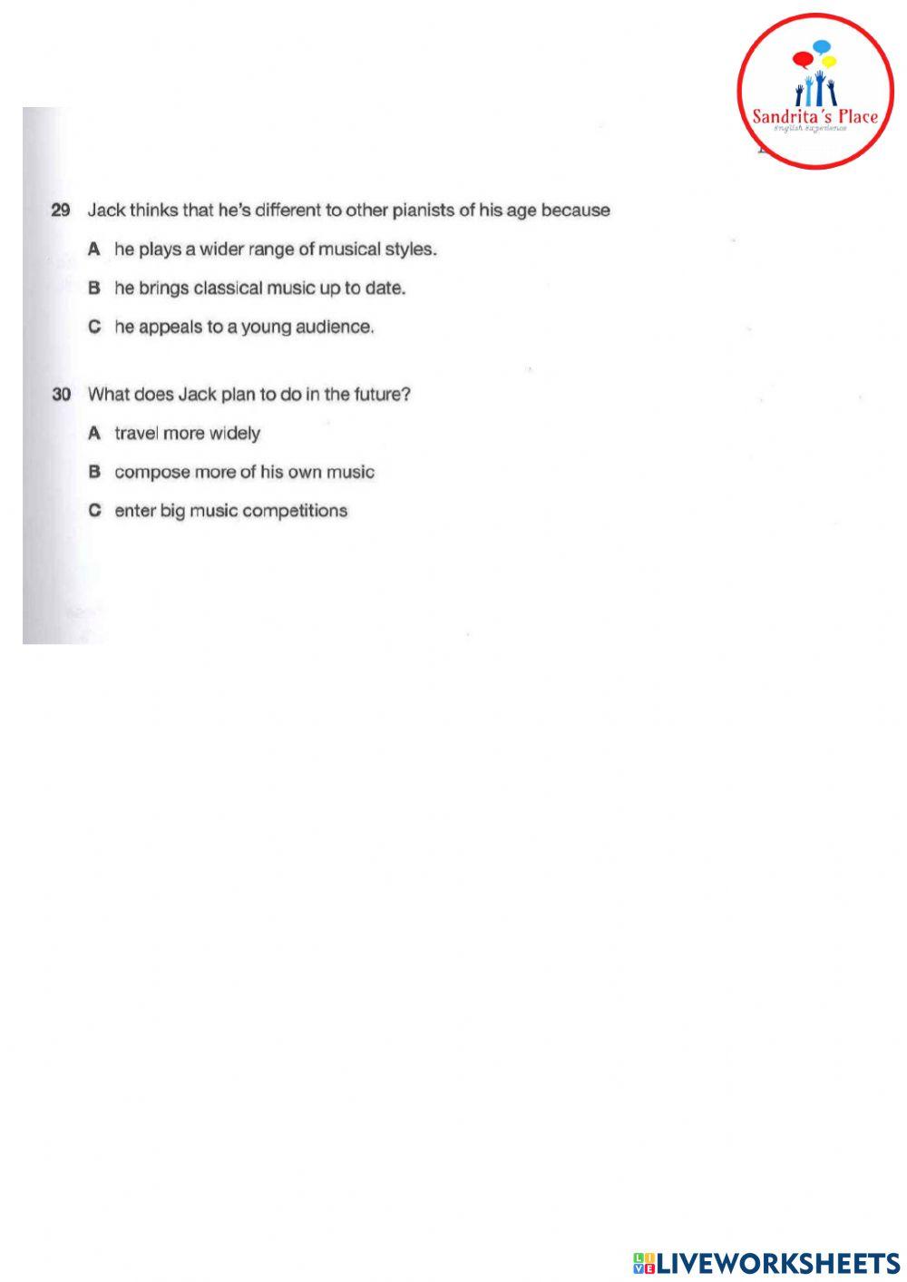 First for schools 1 - test 3