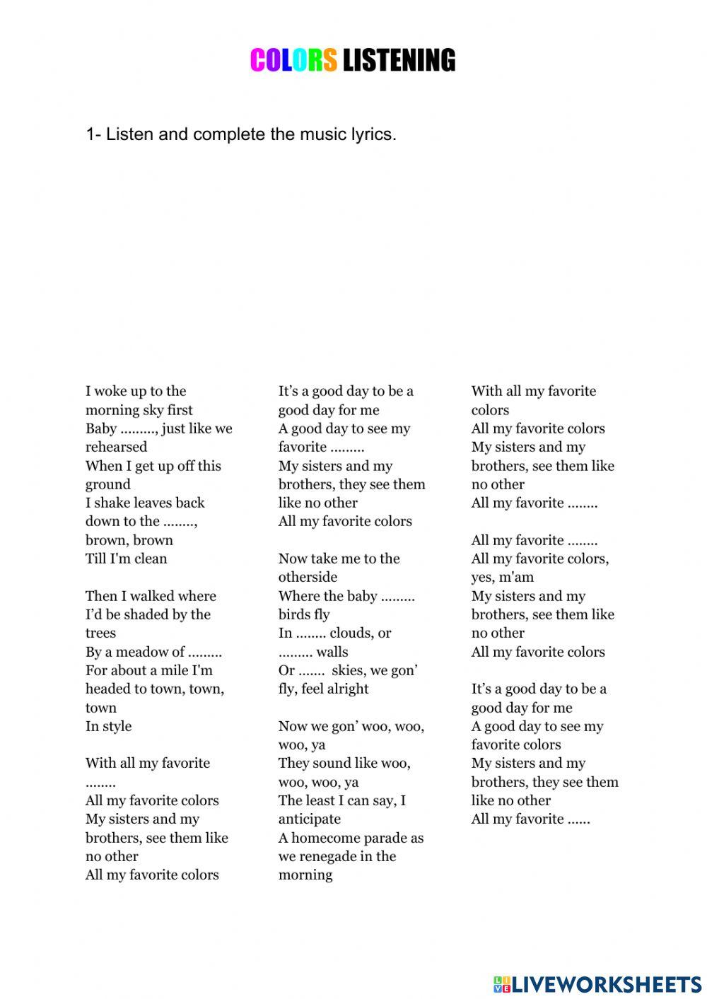 Colors listening music