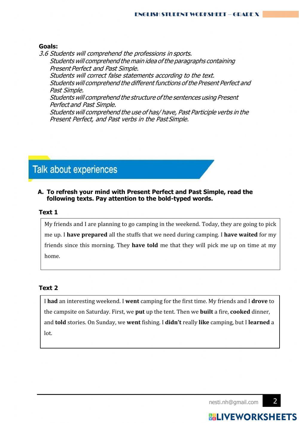 Present Perfect and Past Simple