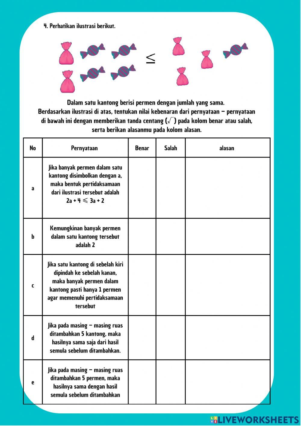 Pertidaksamaan Linier Satu Variabel