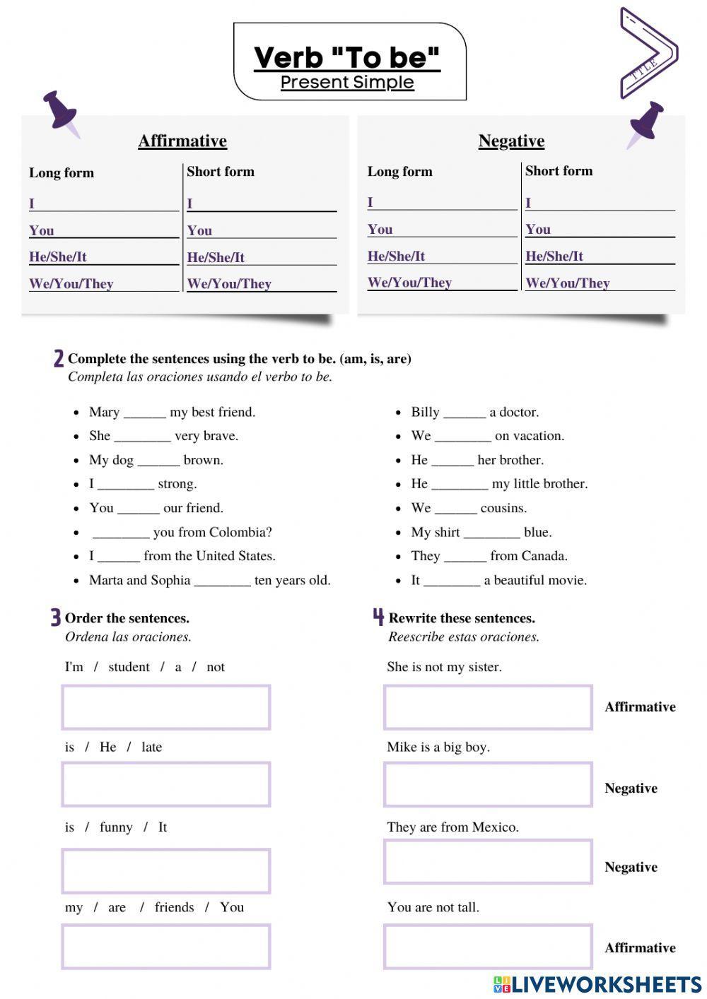 Verb -To Be- Present Simple