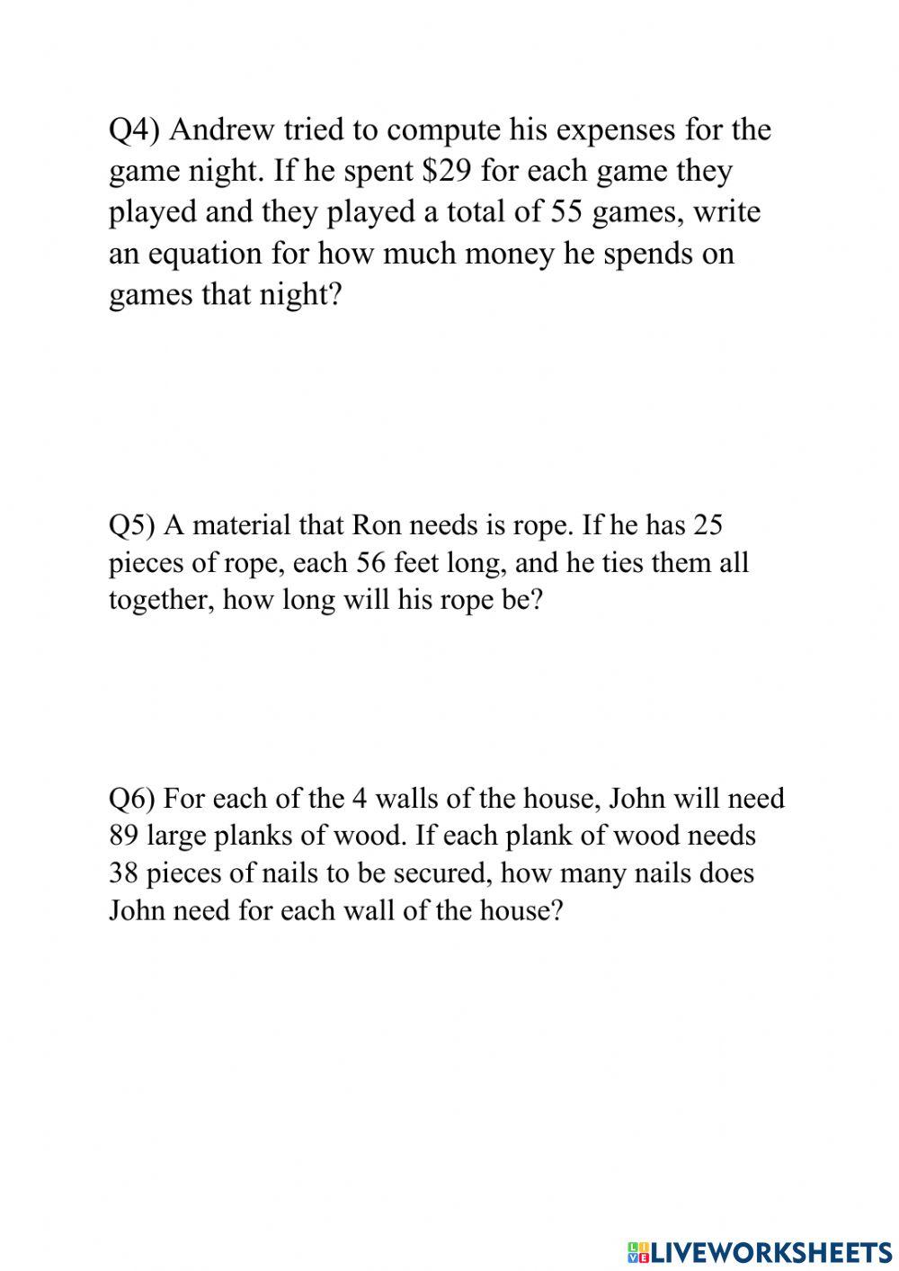 Multiplying using partial products