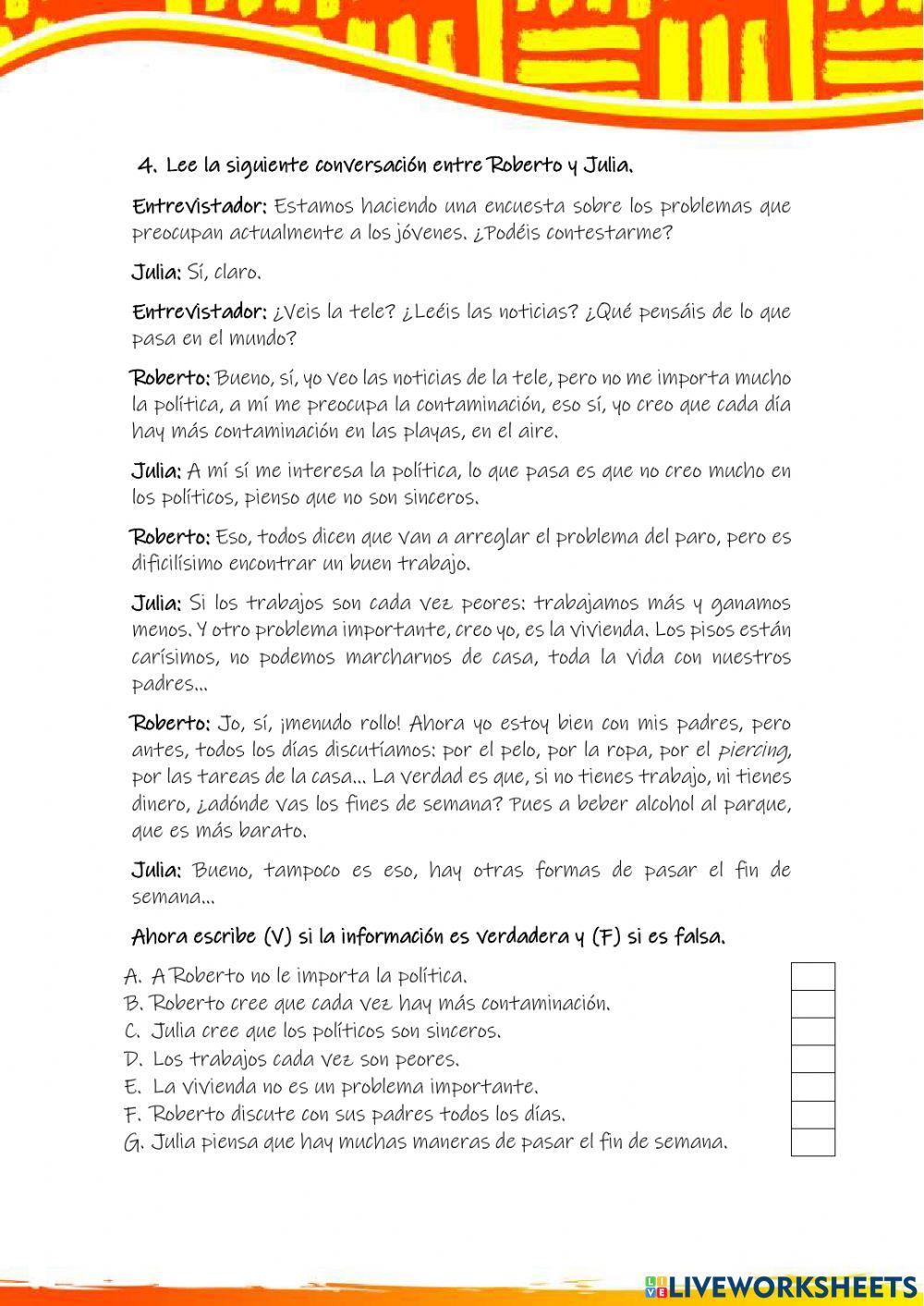 Expresar opinión en español