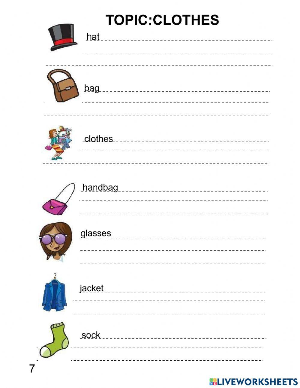 Clothes - vocabulary