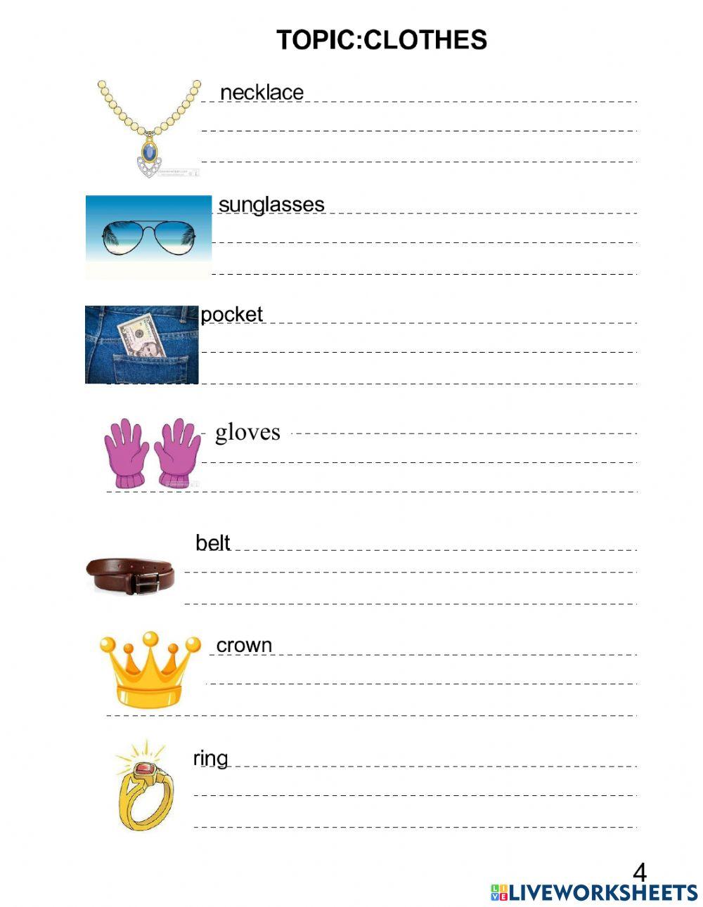 Clothes - vocabulary