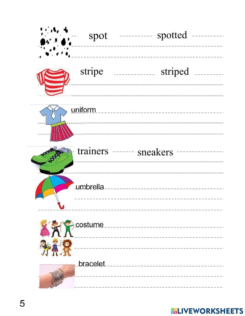 Clothes - vocabulary