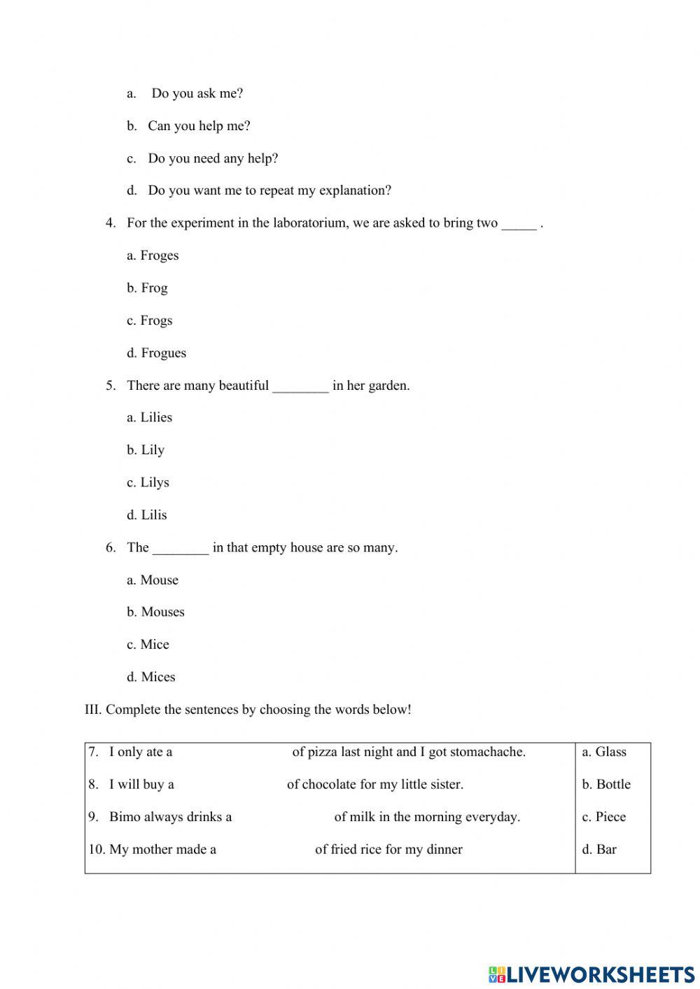 Soal bahasa inggris kelas 8 sem 1 22